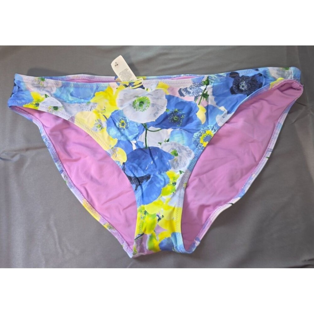 Aerie Blue Floral Bikini Swim Bathing Suit Bottom Size XL New $29.95